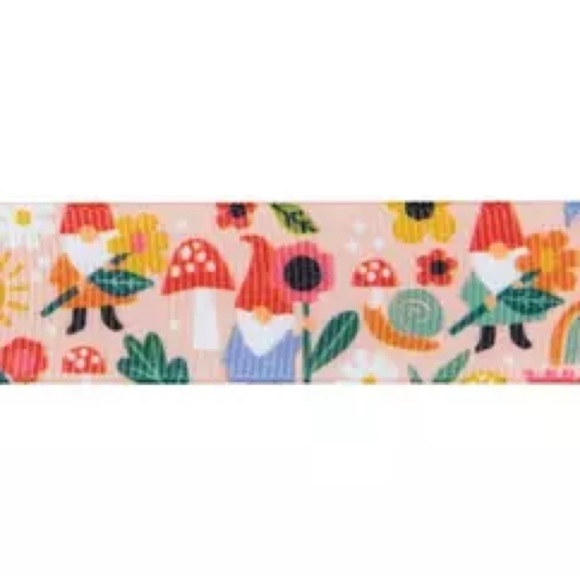 Floral Mushroom Gnome Grosgrain Ribbon, NWT, For Bundles Only - Picture 2 of 5